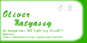 oliver matyassy business card